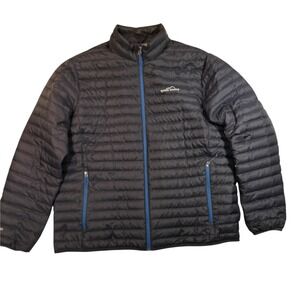 Eddie Bauer EB650 Mens XL Down Puffer Jacket Full Zip Lightweight Dark Navy Blue